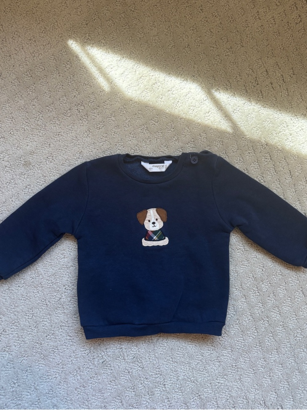 Mayoral Navy Blue Baby/D toddler Sweatshirt with Puppy Applique
